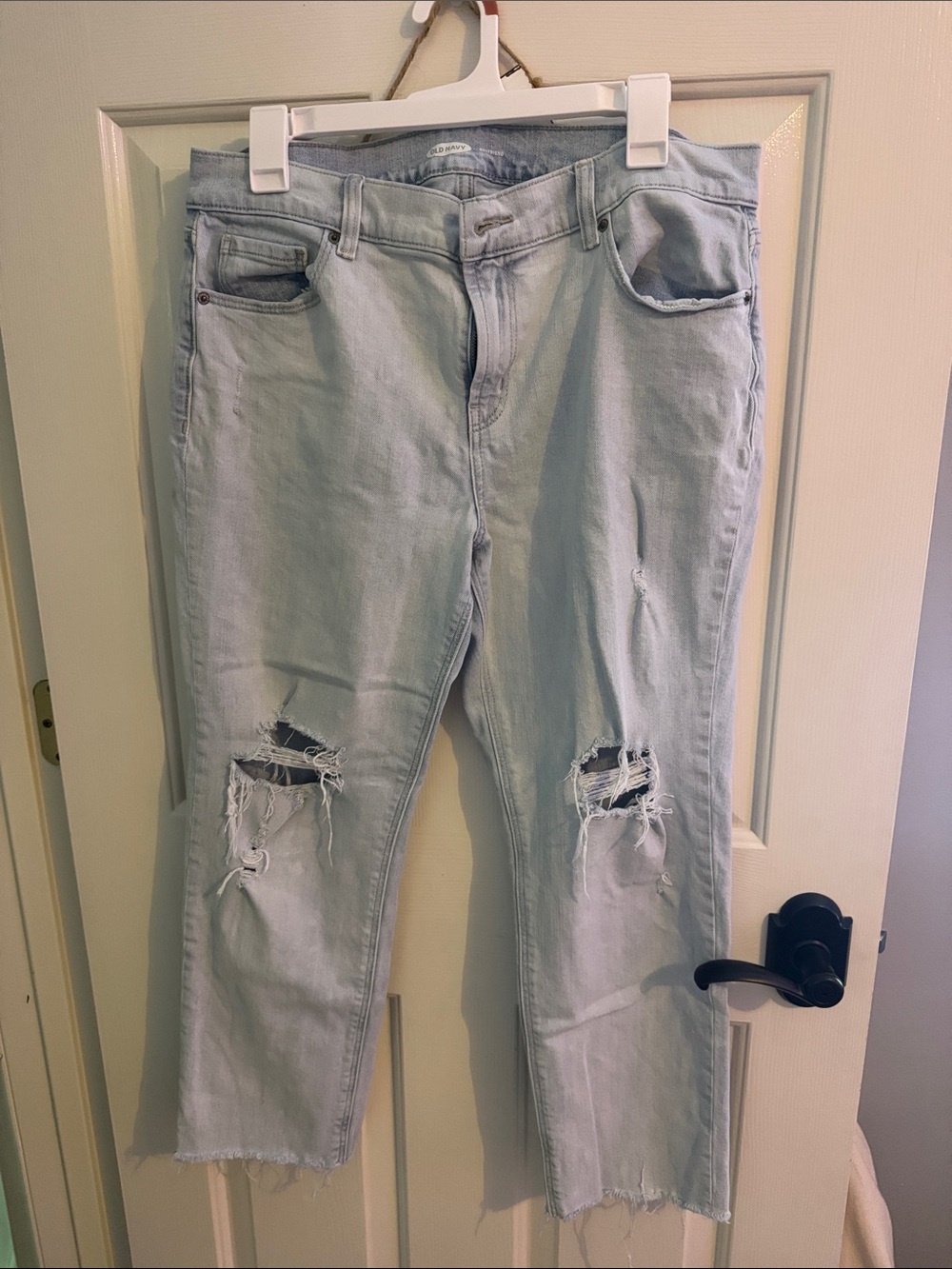 Old Navy Light Blue Distressed Boyfriend Jeans
